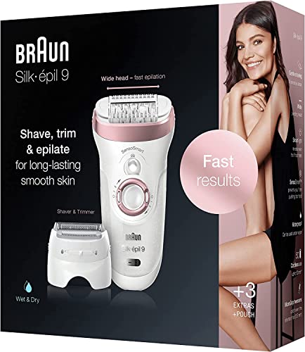tuberculosis Compose curl Epilator Braun Silk-epil 9 pentru femei, 100% rezistent la apa, idee de  cadou, 9-720 alb si roz | KSAretail